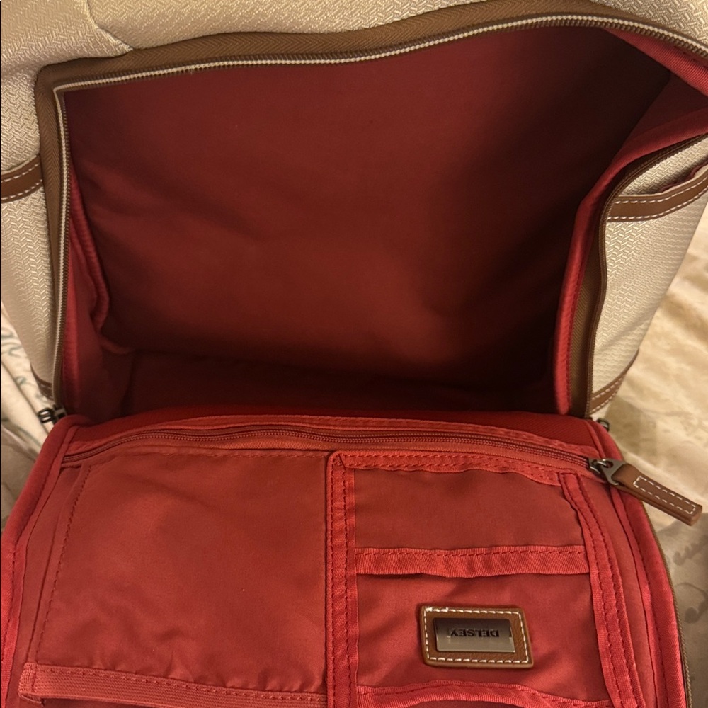 Price for 2-Cream and Brown Backpack Delsey France - Picture 6 of 16